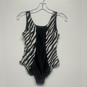 Black and White Zebra Print Bathing Suit Size 10